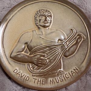 1974 Vintage Frankoma Pottery Plate David the Musician Decorative Plate